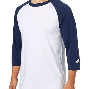 New Adidas Youth Triple Stripe ¾ Sleeve Baseball Practice Shirt